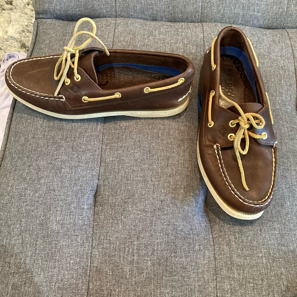 Brown sperry top siders